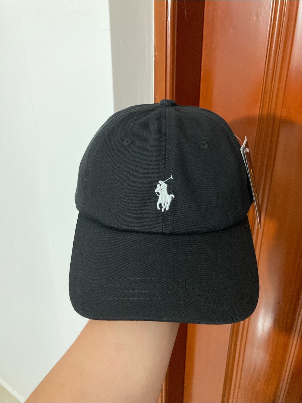Polo by Ralph Lauren Classic Black Baseball Cap with White Logo